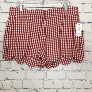 NWT Crown & Ivy Red White Gingham Shelby Shorts Size 12